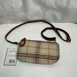 JEN & Co purse plaid brown tones NWT